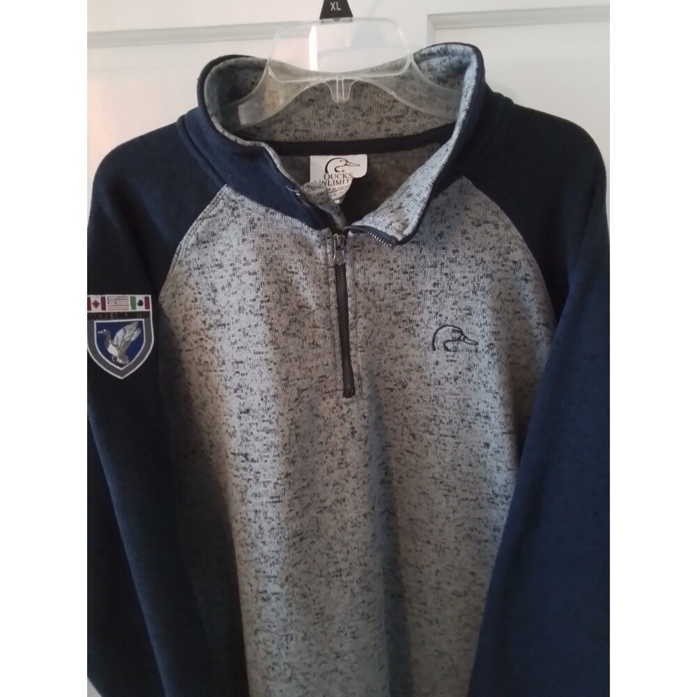 MEN'S DUCKS UNLIMITED 1/4 ZIP UP PULLOVER. SIZE XXL.